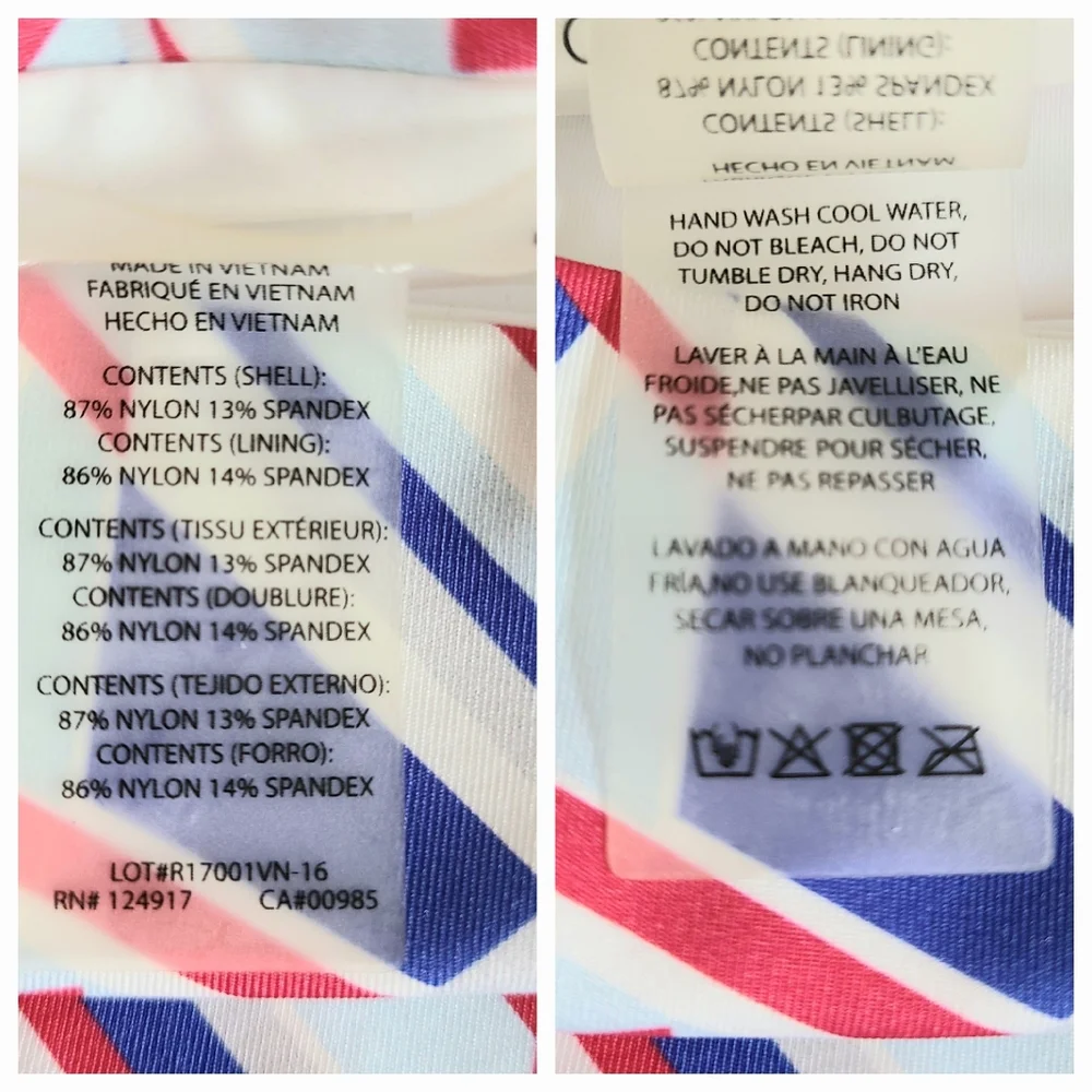 NWT Onia Kate Red Blue Nautical Geometric Bikini Bottom
